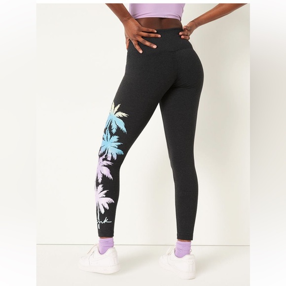 Pink palm tree shine legging set size l - Picture 13 of 14